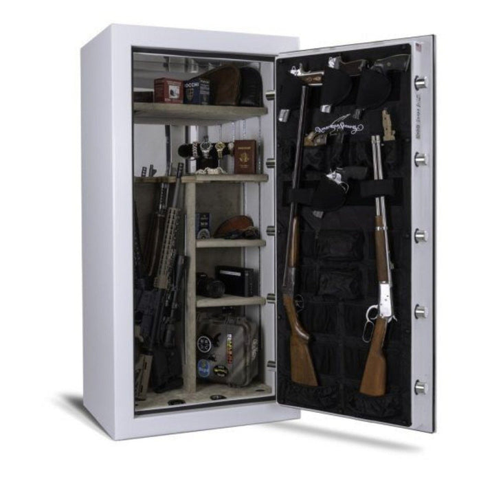 AMSEC Commercial Grade/2-Hr Fire Gun Safe, Chrome, Sapphire Blue, ETL Certified, 20-Gun Capacity