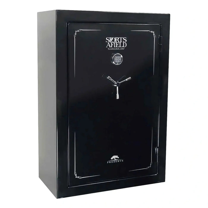 Secure Your Valuables with Sports Afield 40 Long Gun and 8 Handgun Safe – Gloss Silver