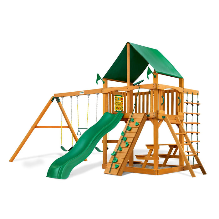 Gorilla Playsets Chateau w/ Amber Posts and Deluxe Green Vinyl Canopy