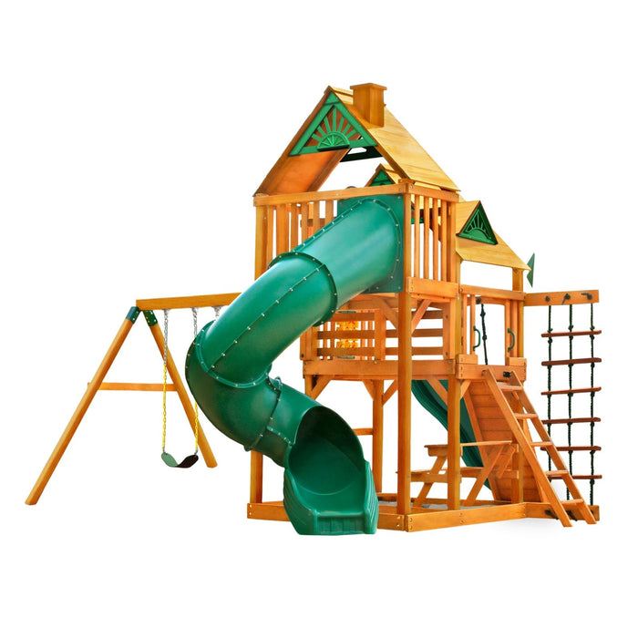 Gorilla Playsets Great Skye I w/ Amber Posts and Standard Wood Roof