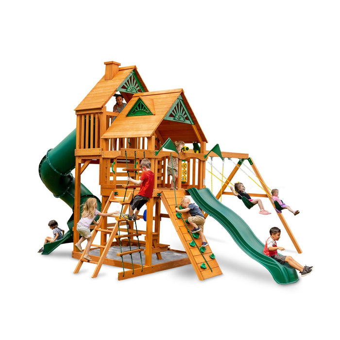 Gorilla Playsets Great Skye I w/ Amber Posts and Standard Wood Roof