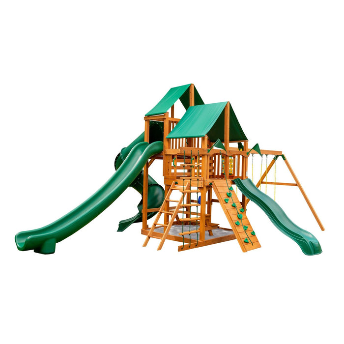 Gorilla Playsets Great Skye II w/ Amber Posts and Deluxe Green Vinyl Canopy