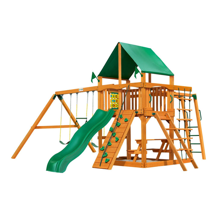 Gorilla Playsets Navigator w/ Amber Posts and Deluxe Green Vinyl Canop ...