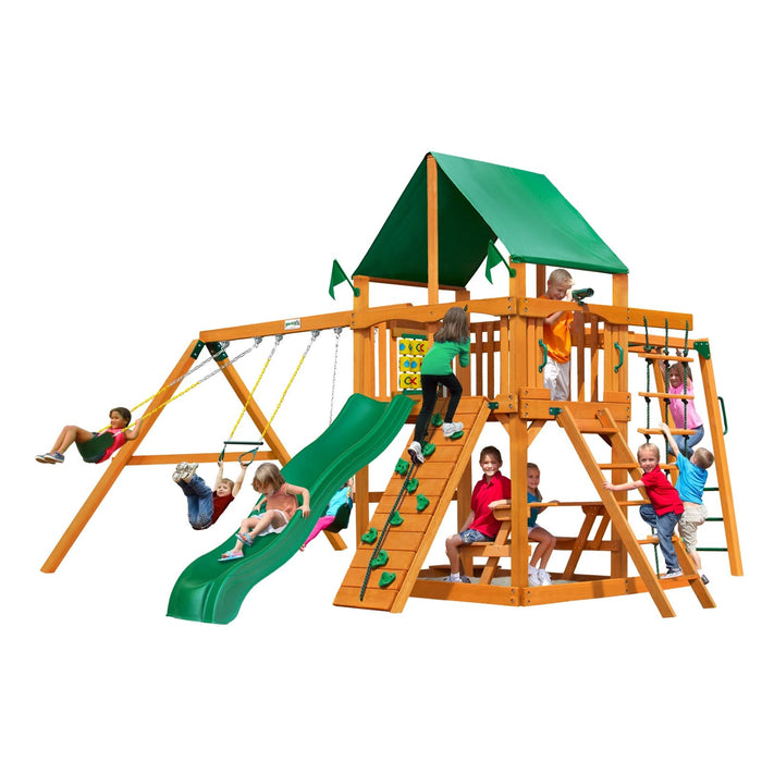 Gorilla Playsets Navigator w/ Amber Posts and Deluxe Green Vinyl Canopy