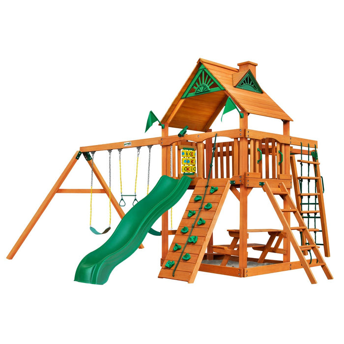 Gorilla Playsets Navigator w/ Amber Posts and Standard Wood Roof