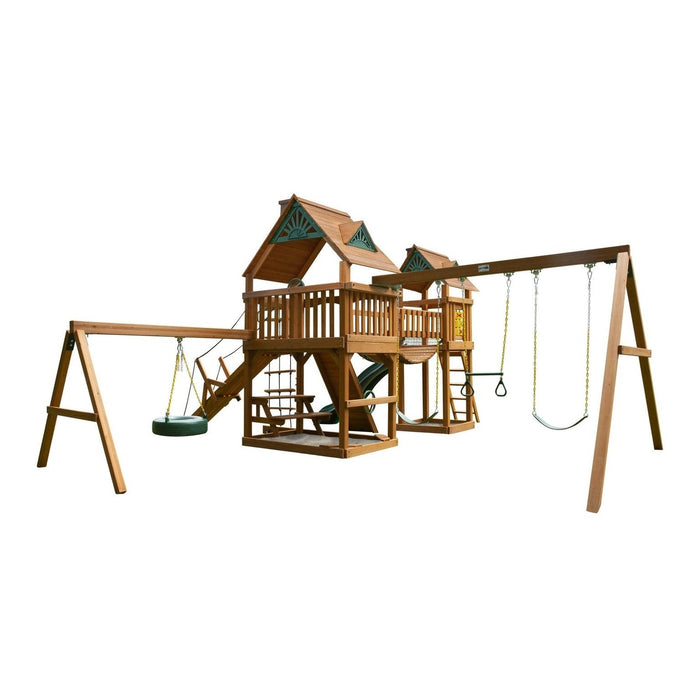 Gorilla Playsets Pioneer Peak w/ Amber Posts and Standard Wood Roof