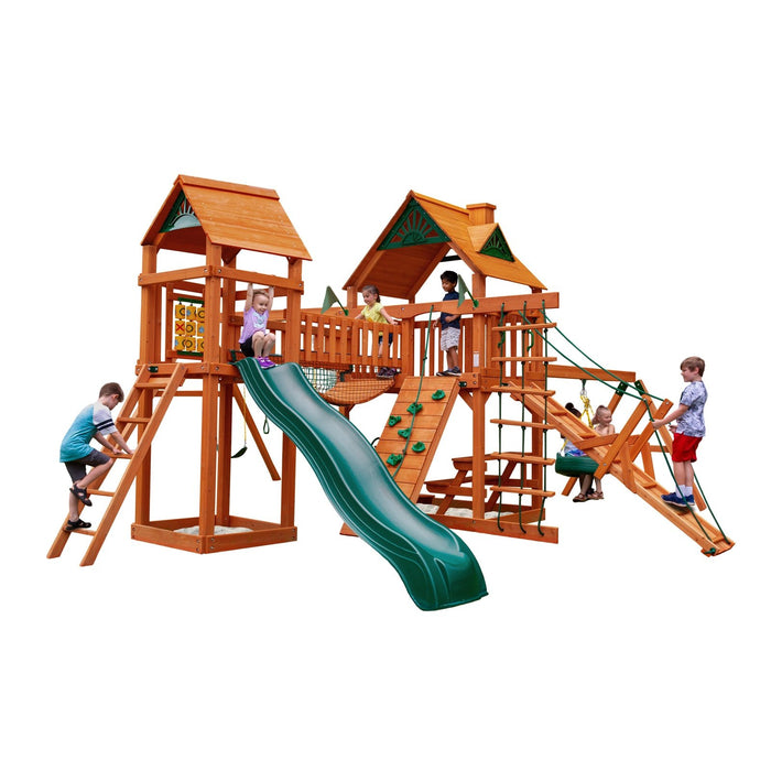 Gorilla Playsets Pioneer Peak w/ Amber Posts and Standard Wood Roof