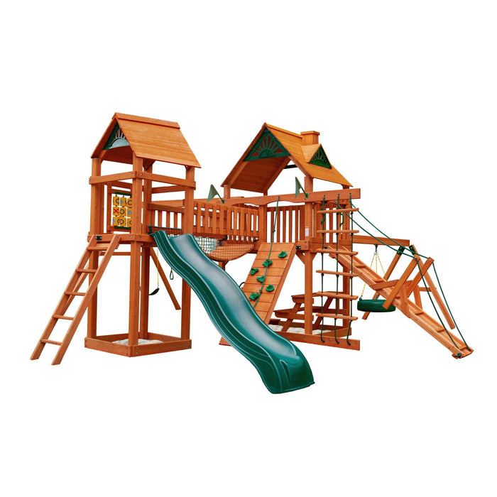 Gorilla Playsets Pioneer Peak w/ Amber Posts and Standard Wood Roof