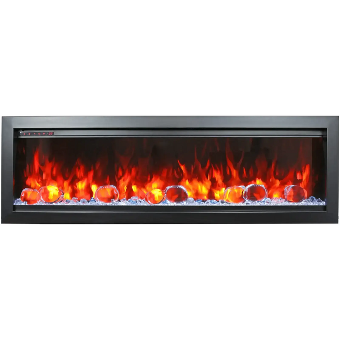 Amantii Symmetry Bespoke Clean Face Electric Built-In Fireplace: Elegant Log