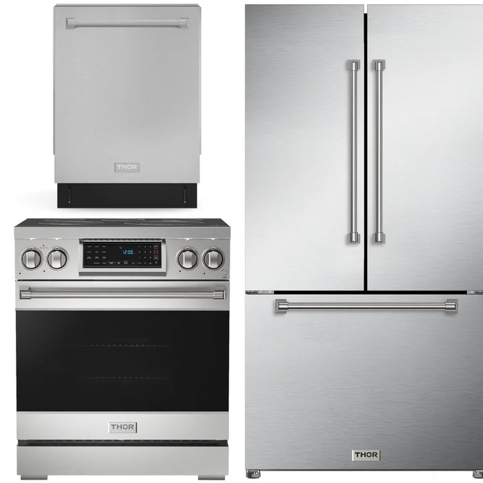 Gordon Ramsay by THOR Kitchen Package - 30" Electric Range, 36" Refrigerator with Ice Maker and Dishwasher in Stainless Steel, AP-RSE30-2