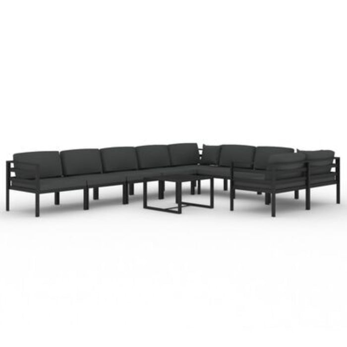 vidaXL 10-Piece Aluminium Garden Lounge Set in Anthracite – Modern Design for Lasting Comfort
