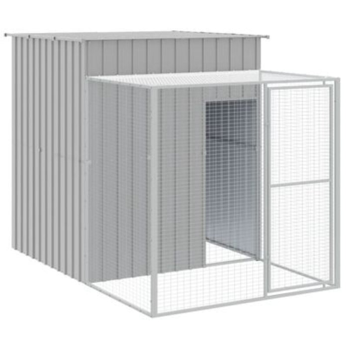 vidaXL Large Chicken Enclosure: 165x251x181cm Run, Galvanised Steel Construction