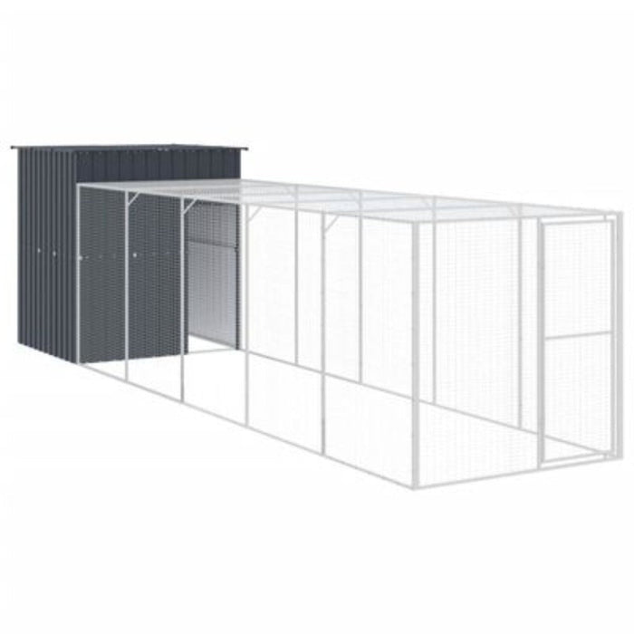 vidaXL Anthracite Steel Chicken Cage with Run | 165x659x181cm