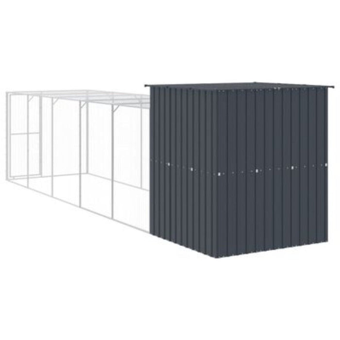 vidaXL Anthracite Steel Chicken Cage with Run | 165x659x181cm