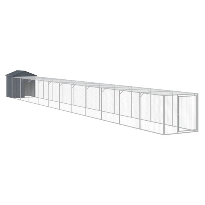 vidaXL Anthracite Chicken Cage 117x122x123 cm | Galvanized Steel Run