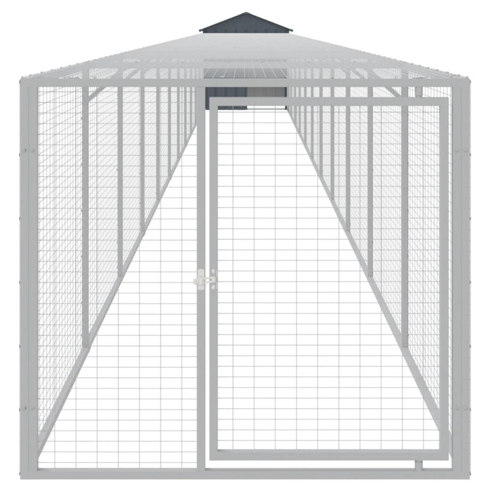 vidaXL Anthracite Chicken Cage 117x122x123 cm | Galvanized Steel Run