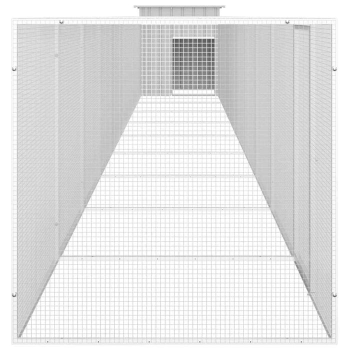 vidaXL Grey Chicken Enclosure - Large Galvanized Steel, 1000x91x100 cm