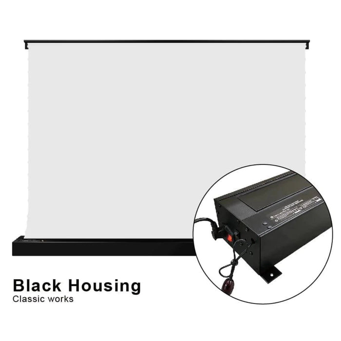 VIVIDSTORM S: Motorized Tension Floor Rising Projector Screen in White Cinema