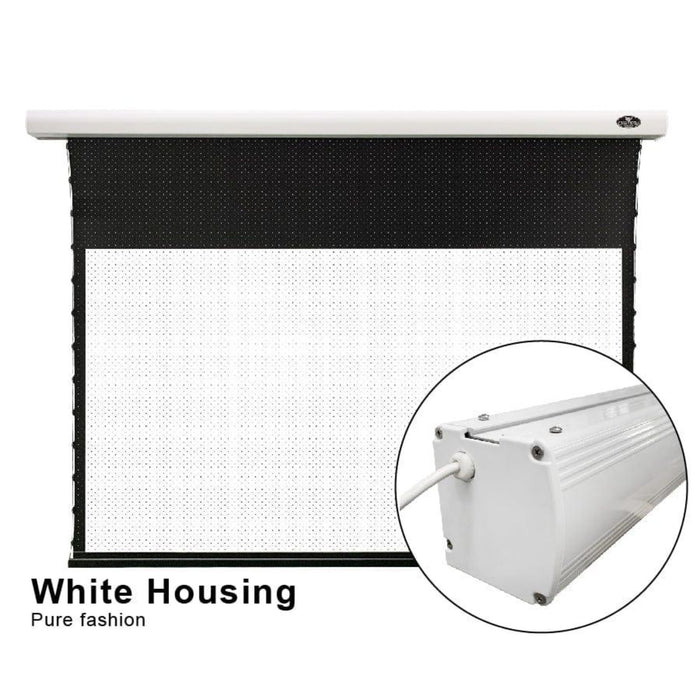 VIVIDSTORM White Cinema Perforated Slimline Motorized Tension Projector Screen