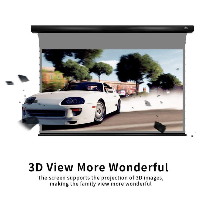 Slimline Motorized Tension 3D ALR (Ambient Light Rejecting) Obsidian Long Throw High Gain Projector Screen by VIVIDSTORM.