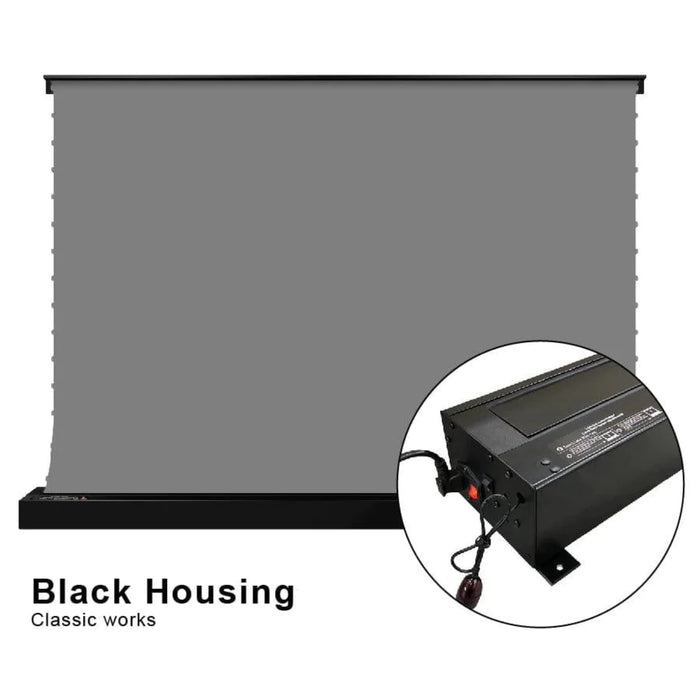 VIVIDSTORM S: ALR Motorized Tension Floor Rising Obsidian Long Throw ALR Projector Screen