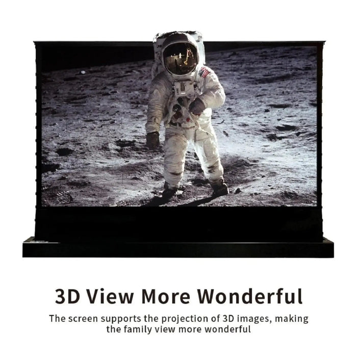 VIVIDSTORM Pearl White Cinema Plus: Motorized Tension Floor Rising Projector Screen