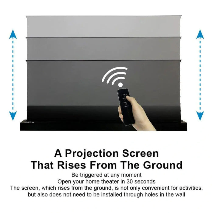 VIVIDSTORM S PRO P: Motorized Tension Floor Rising UST ALR Perforated Projection Screen