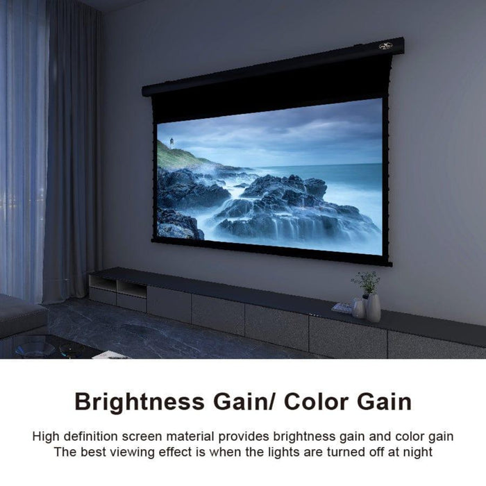 Cinema White Slimline Motorized Tension Projector Screen by VIVIDSTORM