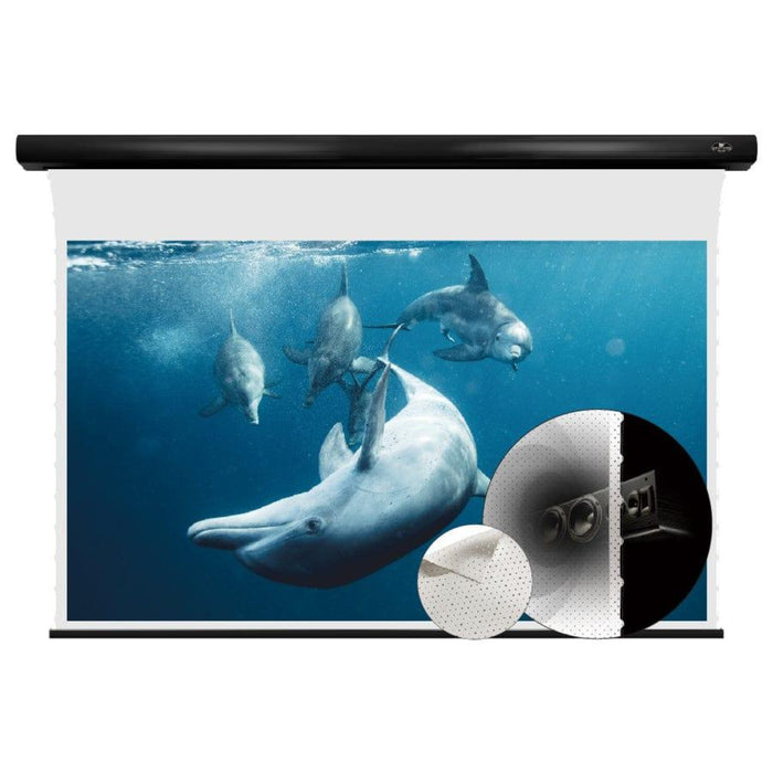 VIVIDSTORM Slimline Motorized Tension Projector Screen - Cinema White Perforated