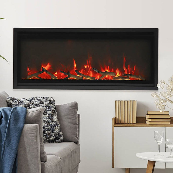 Remii 55" Extra Slim Indoor Electric Fireplace - Elegant Black Steel Design