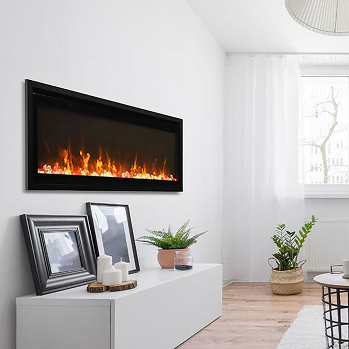 Remii 55" Extra Slim Indoor Electric Fireplace - Elegant Black Steel Design