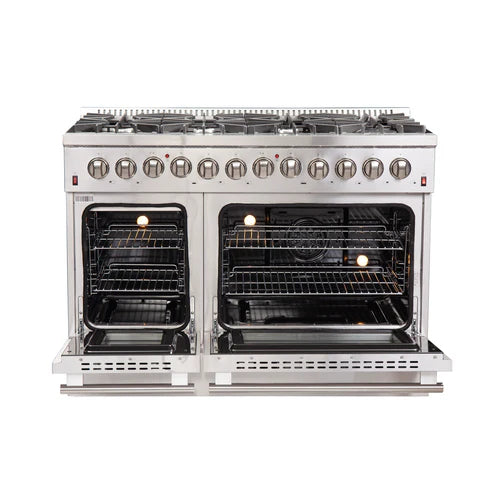 Forno Appliance Package - 48" Gas Range, Dishwasher, 48" Refrigerator, AP-FFSGS6244-48-11